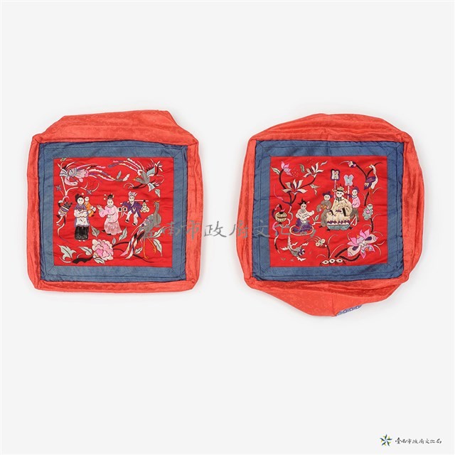 人物花鳥枕頭藏品圖，第1張