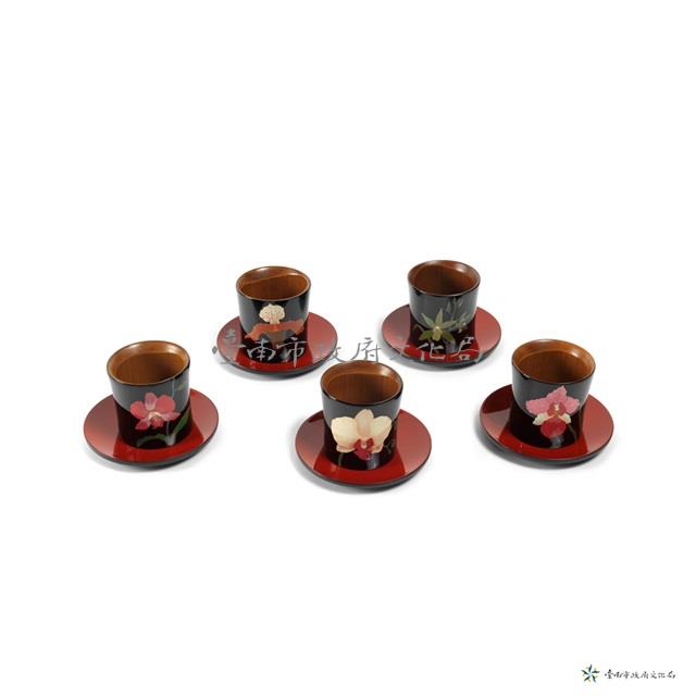 蘭花竹杯漆器組藏品圖，第1張