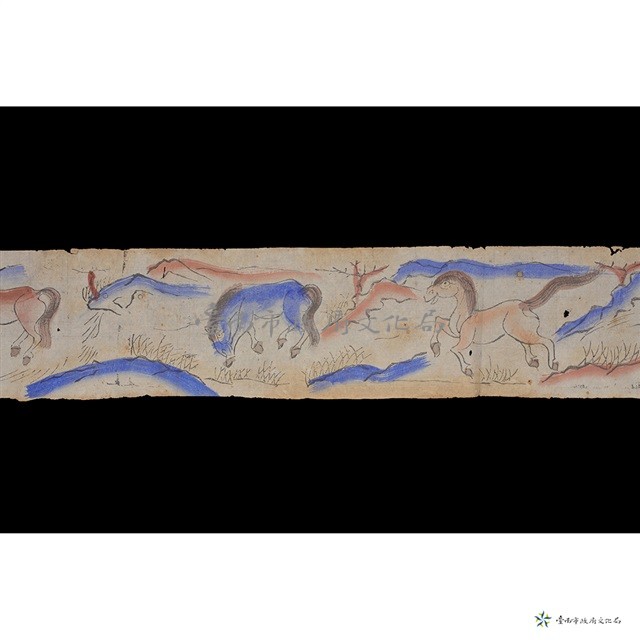 山景馬匹紋彩紙藏品圖，第4張