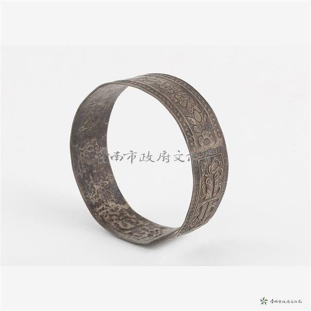 銀花卉手鐲藏品圖，第4張