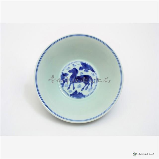 仿明嘉靖窯青花八駿撇口碗藏品圖，第5張