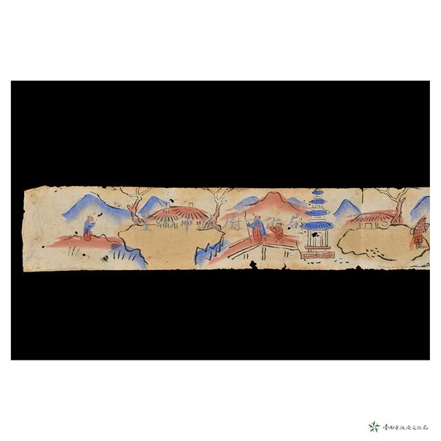 山景人物紋彩紙藏品圖，第5張