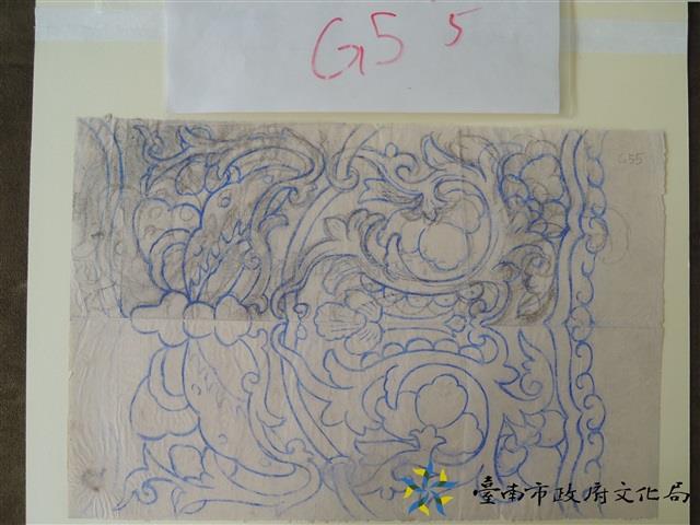 蝴蝶花草堵頭手繪稿藏品圖，第1張