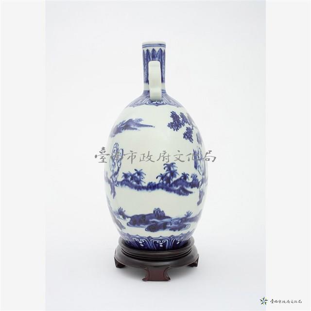 仿明樂窯青花人物扁壺藏品圖，第2張