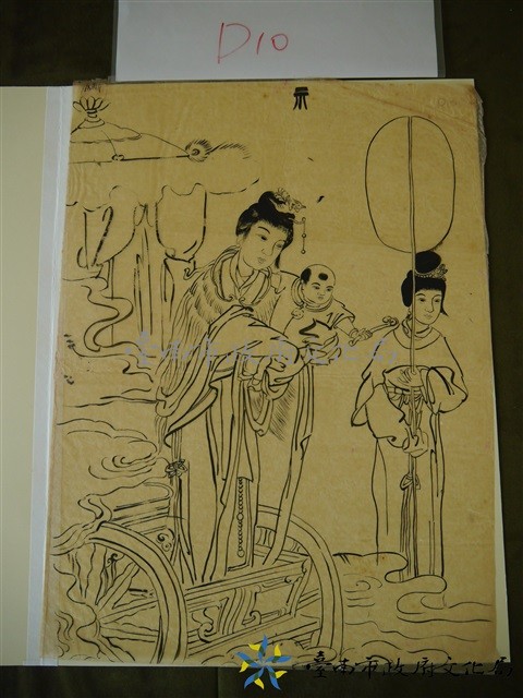 玻璃匾仔圖(西王母乘輿而來)藏品圖，第1張