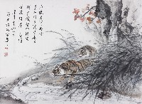 雙虎臨溪的圖片