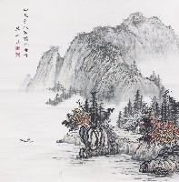 霜林古寺的圖片