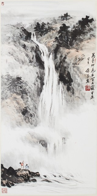 觀瀑圖的圖片