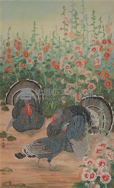 暑月 (蜀葵花與火雞)藏品圖，第1張