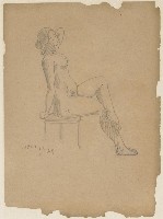 坐姿裸女速寫-27.11（106）藏品圖，第1張