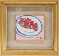葡萄（白底藍邊盤）藏品圖，第2張
