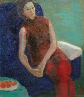 紅色旗袍女子藏品圖，第1張