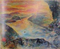 淡水河畔之夕陽藏品圖，第1張