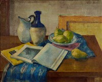 桌上靜物（罐、書）藏品圖，第1張