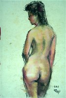 裸背女子速寫藏品圖，第1張
