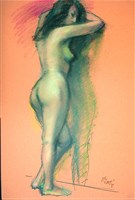 倚牆的裸女藏品圖，第1張
