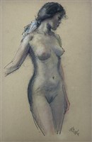 立姿裸女速寫藏品圖，第1張