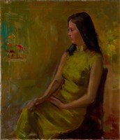 黃色旗袍的少女藏品圖，第1張