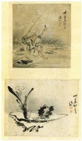 「笠翁獨釣」、「水仙」合軸的圖片