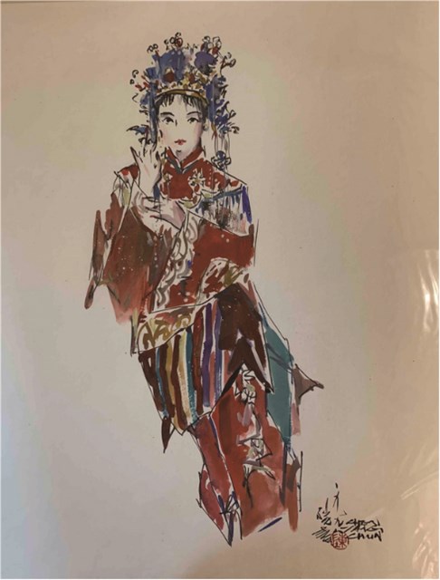 仕女淡彩的圖片