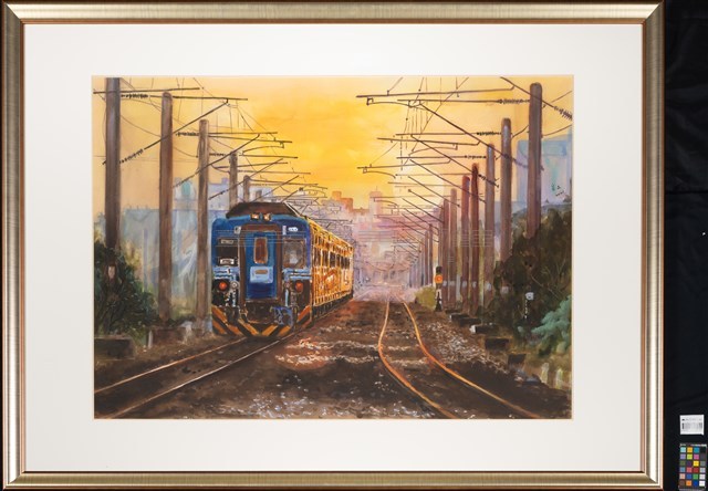 夕陽下的電聯車藏品圖，第2張