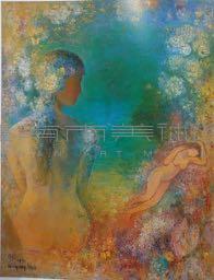 插花的少女(背面)藏品圖，第1張