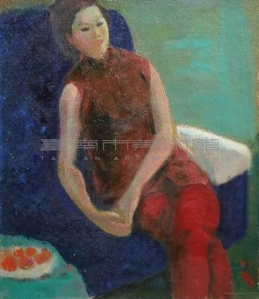 紅色旗袍女子藏品圖，第1張