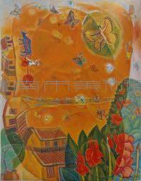 蝴蝶與黃昏農村藏品圖，第1張