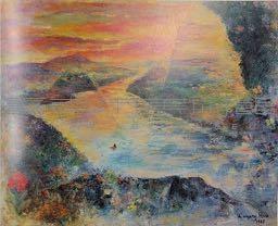 淡水河畔之夕陽藏品圖，第1張