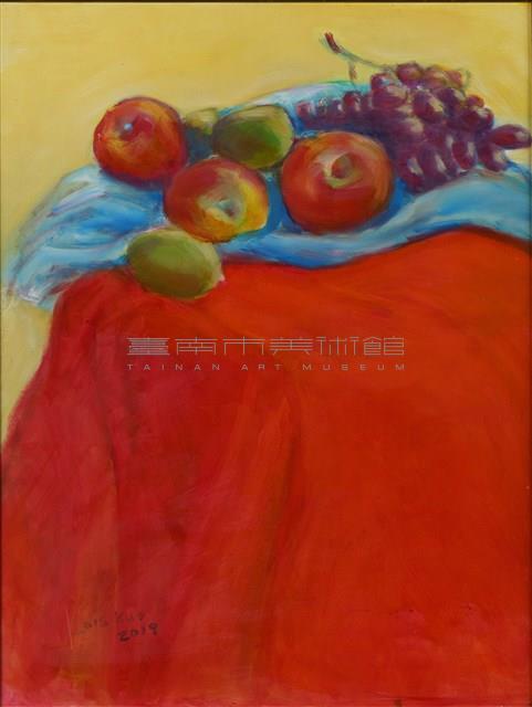 紅色檯布上的蘋果和葡萄藏品圖，第1張