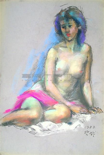 披紅毛毯的女子藏品圖，第1張