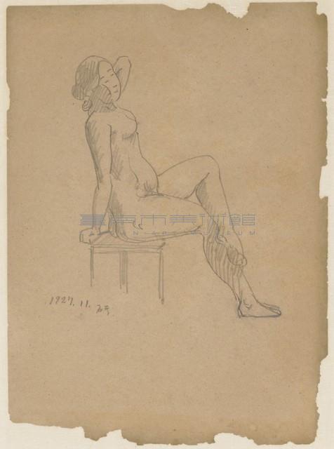 坐姿裸女速寫-27.11（106）藏品圖，第1張