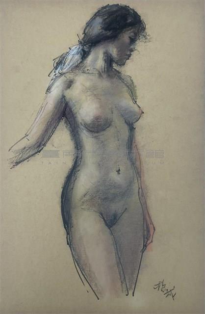 立姿裸女速寫藏品圖，第1張