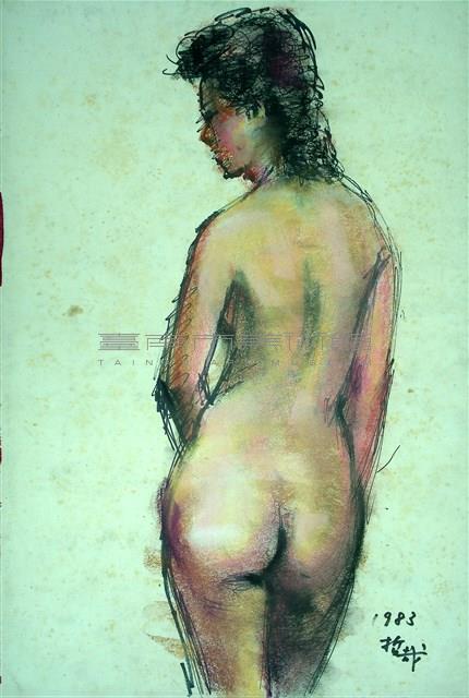 裸背女子速寫藏品圖，第1張