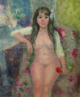 持紅花的裸女藏品圖，第1張