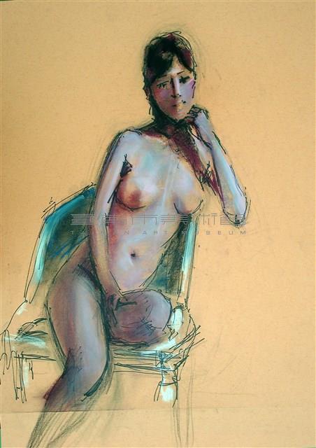 盤腿的坐姿裸女藏品圖，第1張