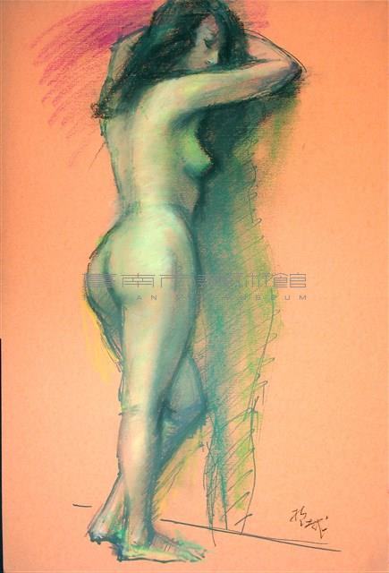 倚牆的裸女藏品圖，第1張