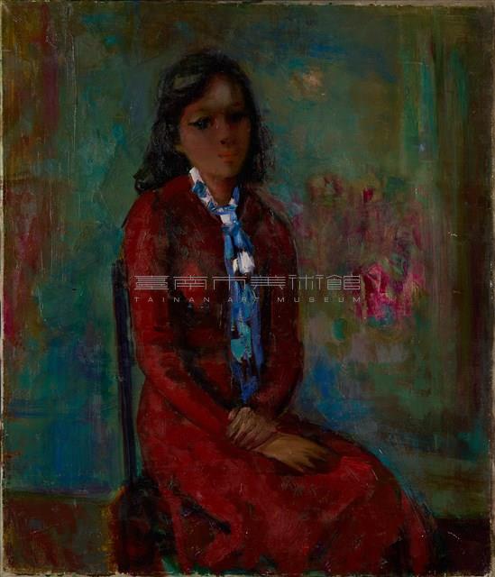 藍領巾紅洋裝藏品圖，第1張