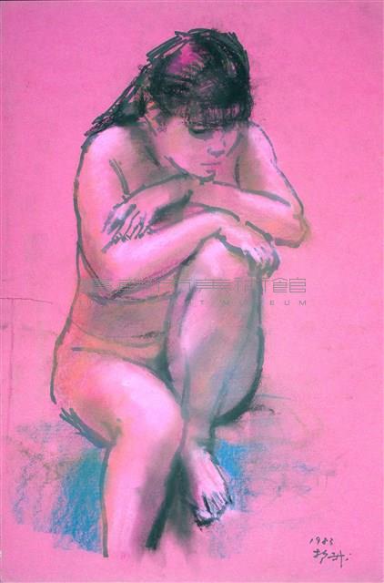 蜷坐沉思的裸女藏品圖，第1張