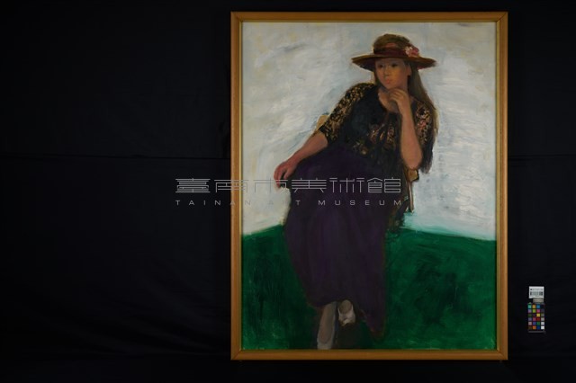 戴草帽的藍衣女子（美美）藏品圖，第2張