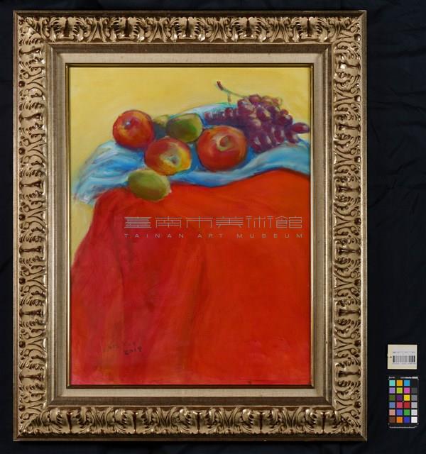 紅色檯布上的蘋果和葡萄藏品圖，第2張