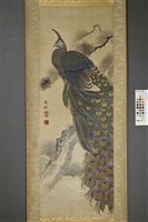 周雪峰(孔雀松枝圖)藏品圖，第2張