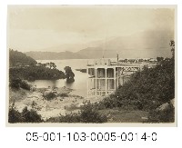 日月潭第二發電所竣工寫真（隔著取水塔望向日月潭）藏品圖，第1張
