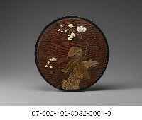 紅漆臺灣鑲骨蝴蝶蘭掛飾藏品圖，第1張
