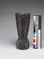 雕塑頭目木雕臼藏品圖，第1張