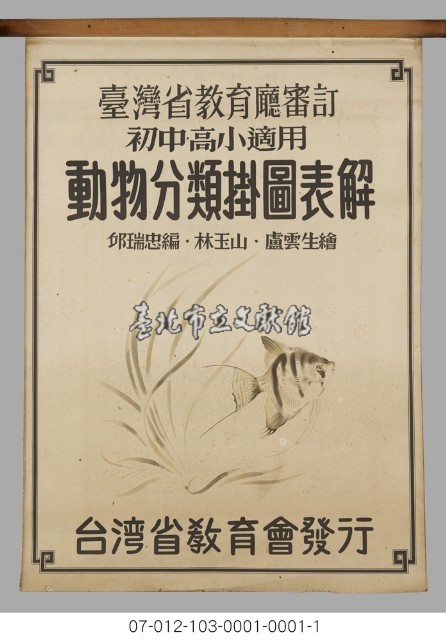 動物分類掛圖表解藏品圖，第1張
