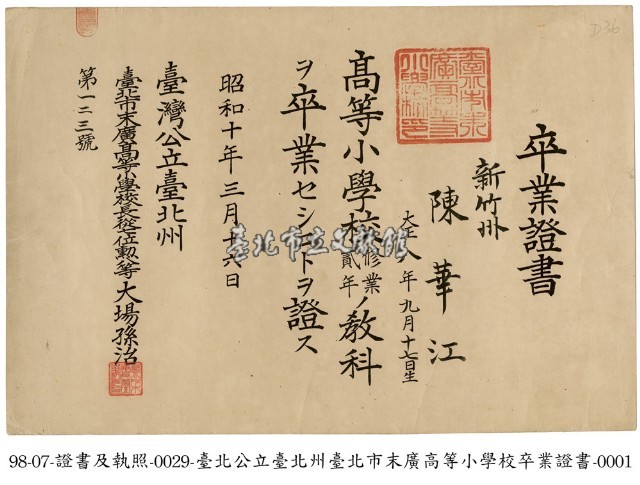 畢業證書藏品圖，第1張