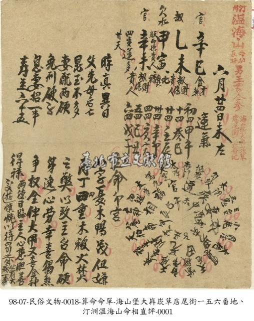 算命命單藏品圖，第1張