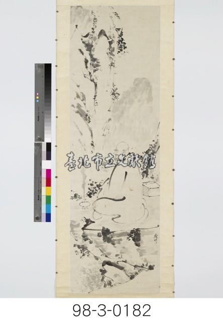 指畫達摩面壁圖藏品圖，第1張