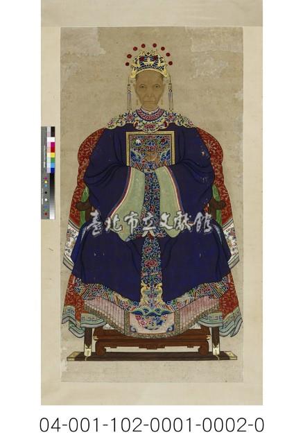 清代祖先畫像(男)(女)藏品圖，第2張